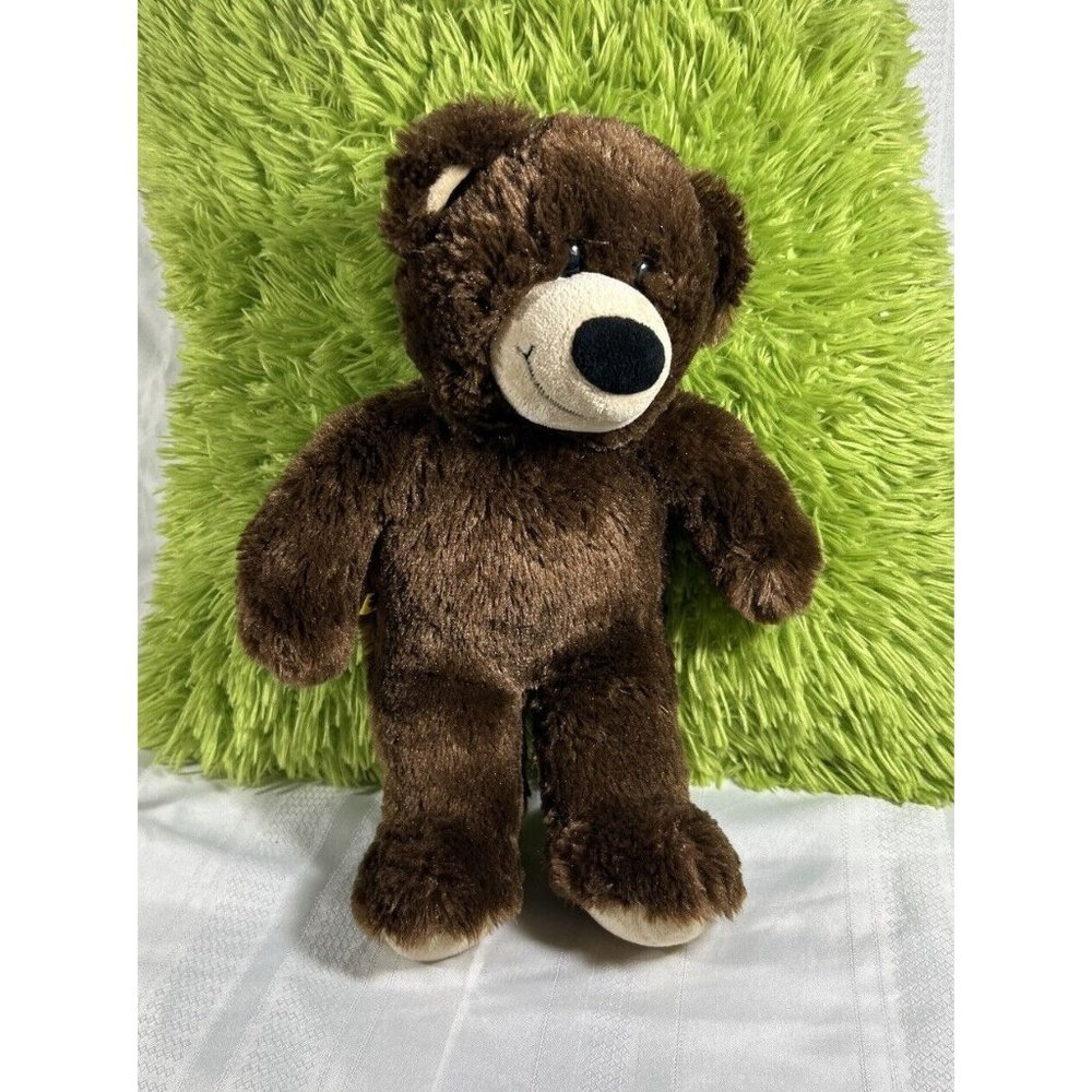 BABW Build A Bear Chocolate Bear Cub Big Black Nose Smiling Face Stuffed 15” Toy